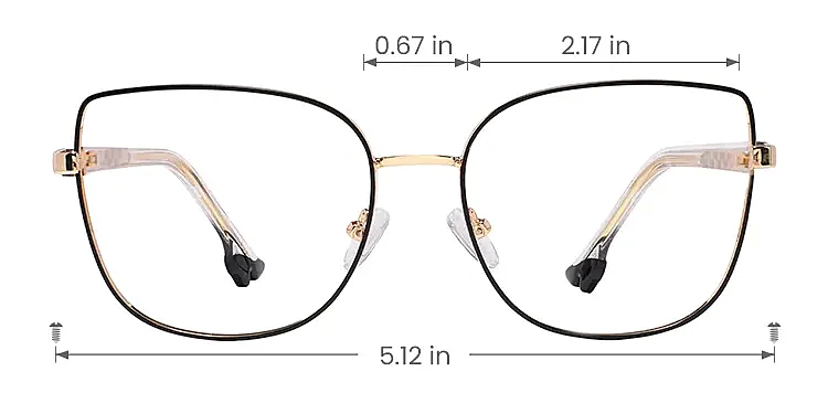 Anh black   Metal  Eyeglasses, size view