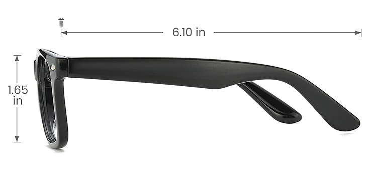 Dale black   TR90  Eyeglasses, size view