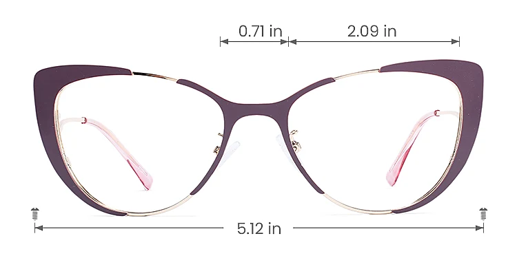 Rieko purple   Metal  Eyeglasses, size view