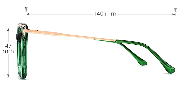 Cili green   Plastic  Eyeglasses, size view