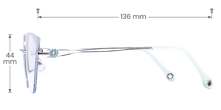 Issa silver   Metal  Eyeglasses, size view