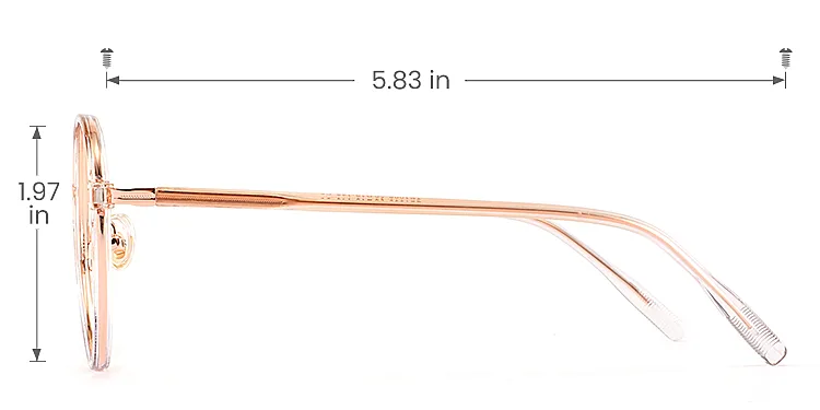 Kyra champagne   Plastic  Eyeglasses, size view