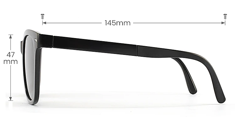 Fold black   Plastic  Sunglasses, size view