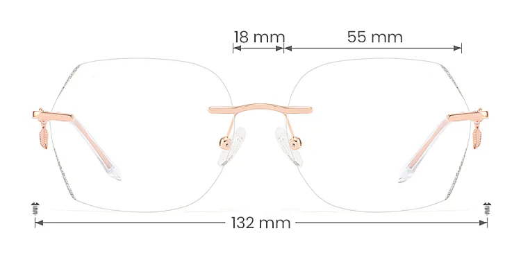 Lilium silver rose gold   Metal  Eyeglasses, size view