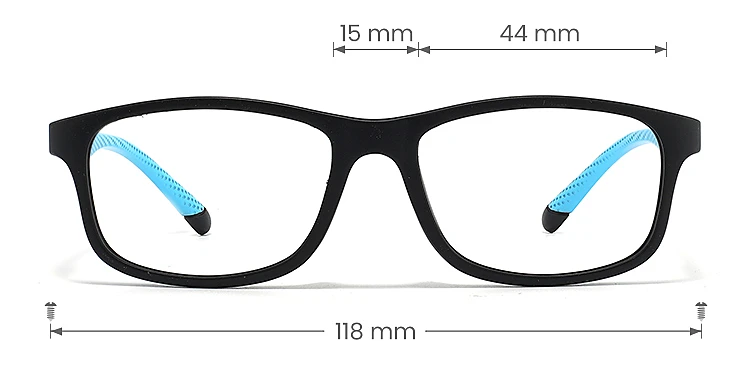 Daly black   Plastic  Eyeglasses, size view