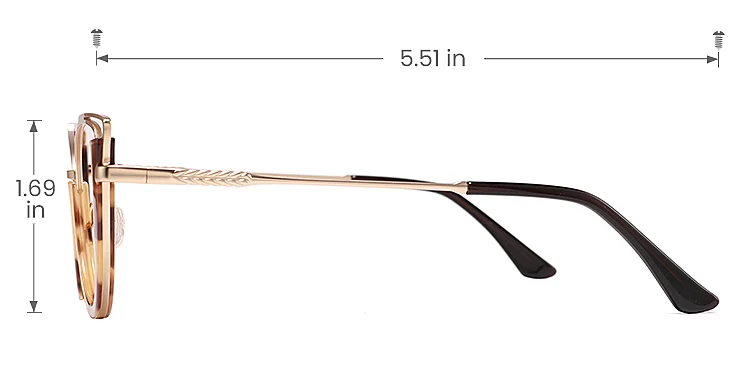 Kylee gold brown floral   Metal  Eyeglasses, size view