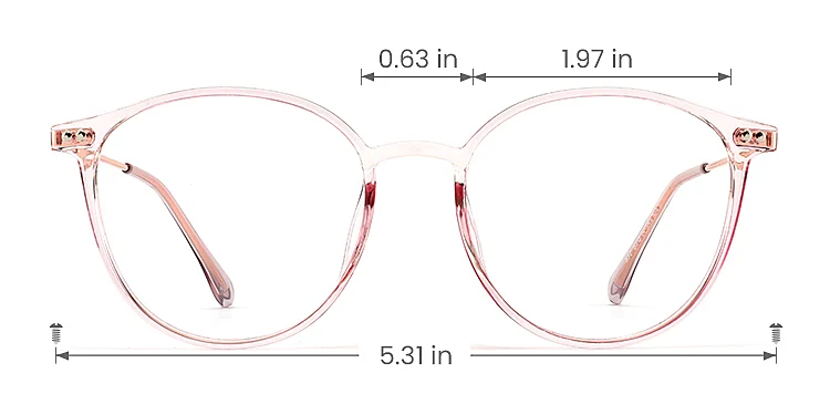 Leona pink   Plastic  Eyeglasses, size view