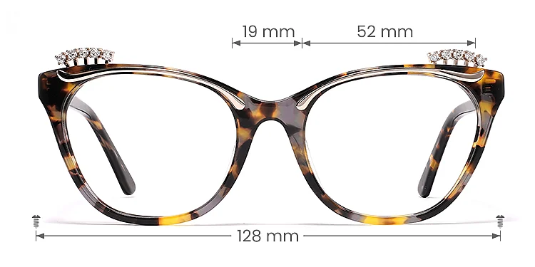 Joleen warm tortoise   Acetate  Eyeglasses, size view