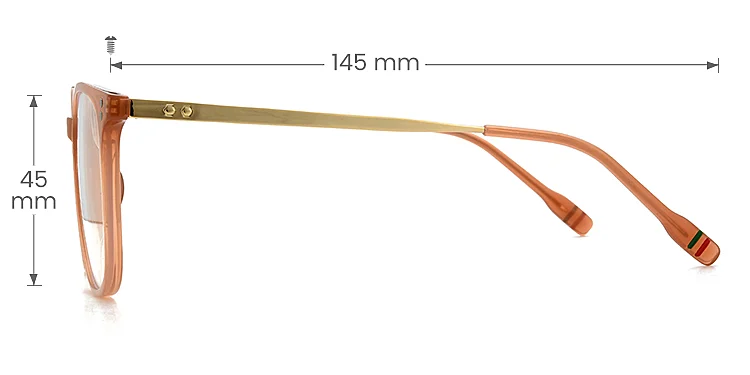 Ethan orange   TR90  Eyeglasses, size view