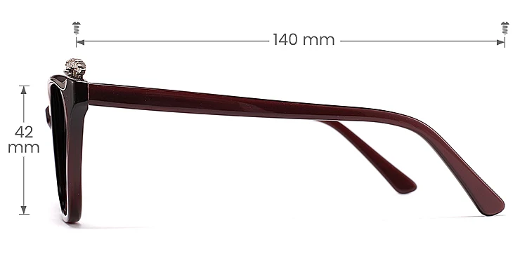 Joleen red   Acetate  Sunglasses, size view