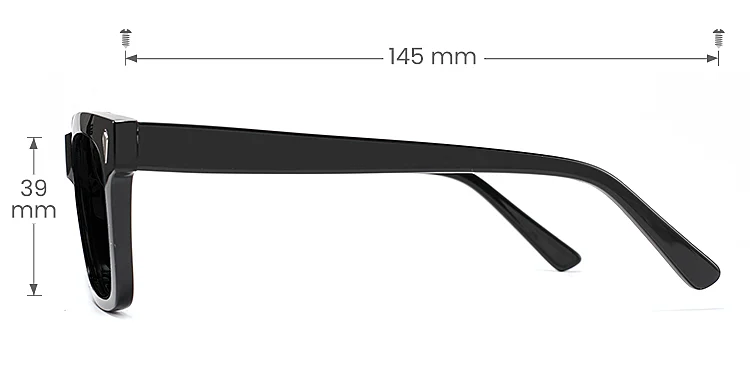 Darren black   Acetate  Sunglasses, size view