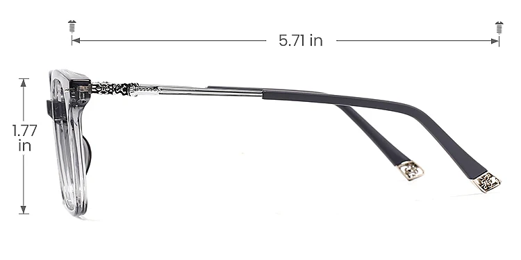 Bethan grey   Plastic  Eyeglasses, size view