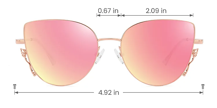 Hailey rose gold   Metal  Sunglasses, size view