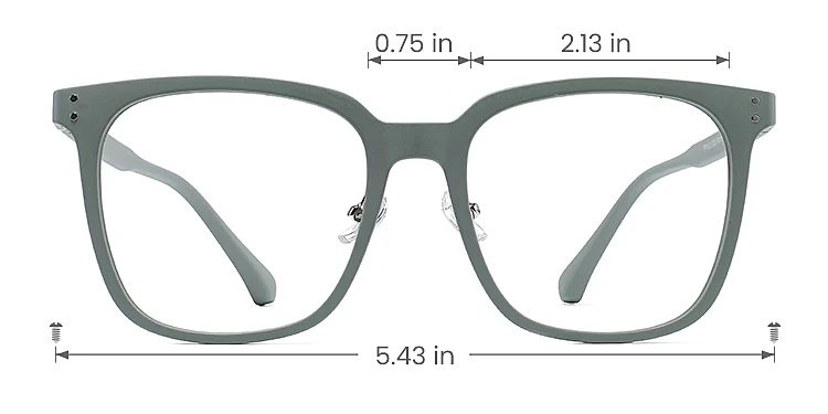 World matte green   Plastic  Eyeglasses, size view