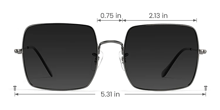 Bret grey   Metal  Sunglasses, size view