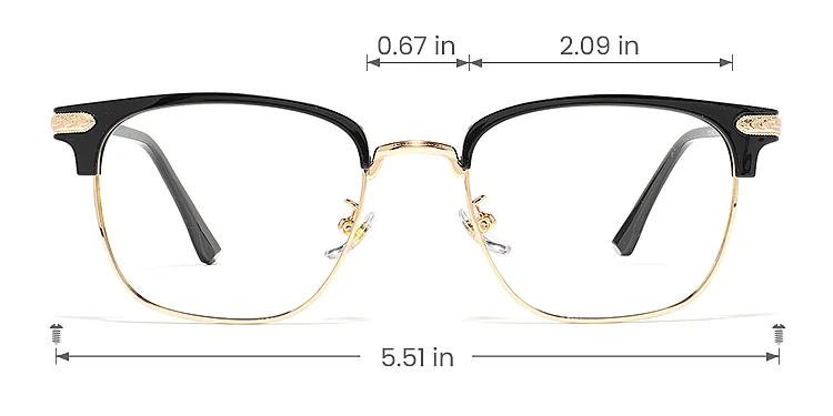 Reiz black gold   Metal  Eyeglasses, size view