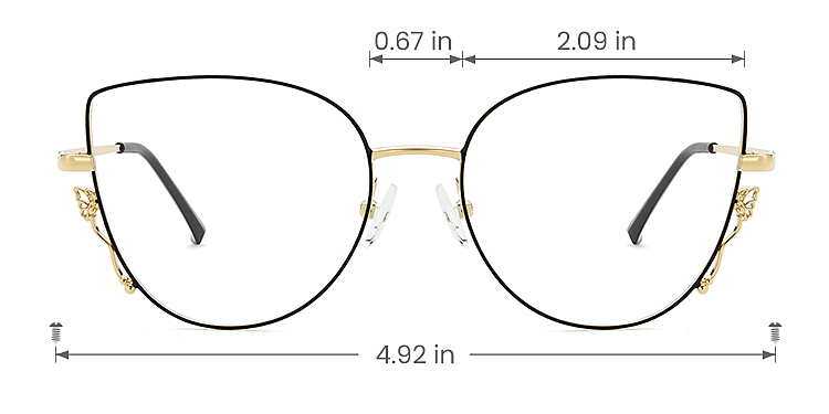 Hailey gold   Metal  Eyeglasses, size view