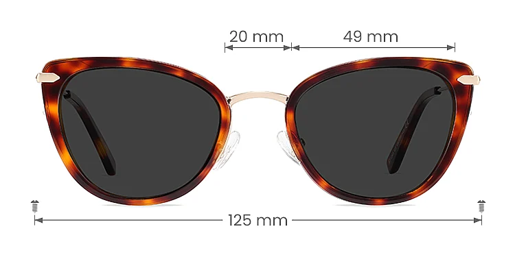 Flossie warm tortoise   Acetate  Sunglasses, size view