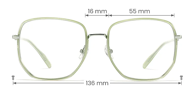 Charlie clear green   Plastic  Eyeglasses, size view