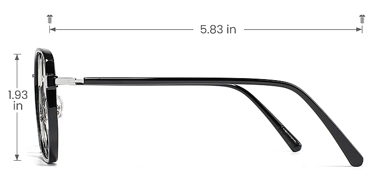 Liisi black silver   Plastic  Eyeglasses, size view