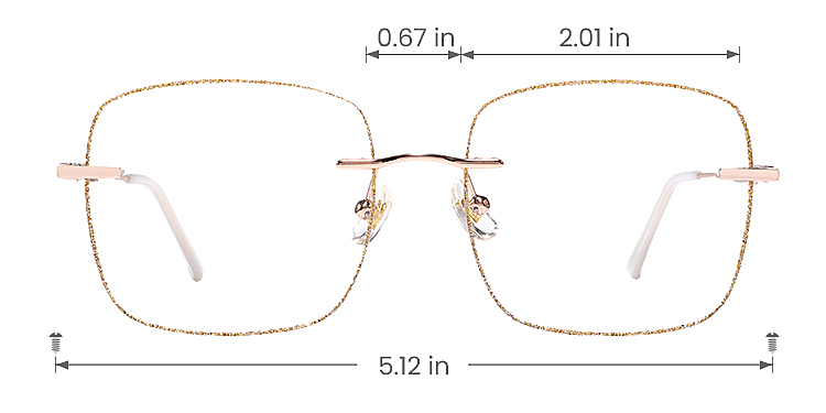 Sparkle rose gold gold   Metal  Eyeglasses, size view