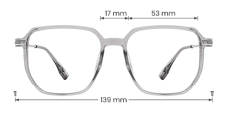 Romola grey silver   Plastic  Eyeglasses, size view