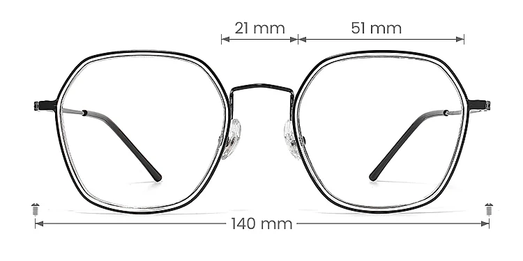 Rysc black   Plastic  Eyeglasses, size view