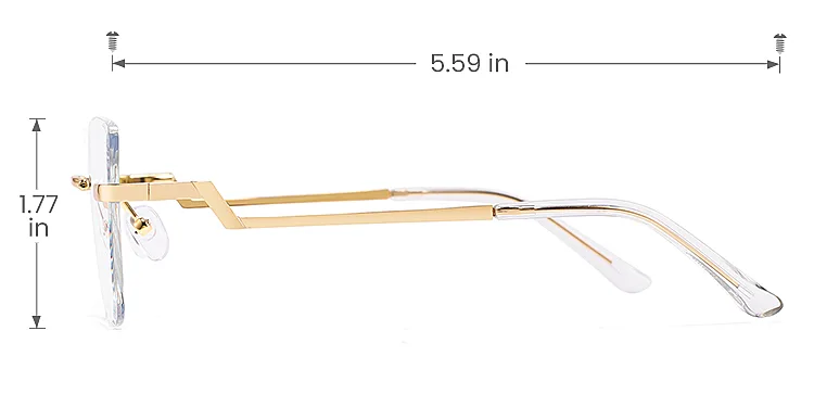 Pixie gold clear   Metal  Eyeglasses, size view