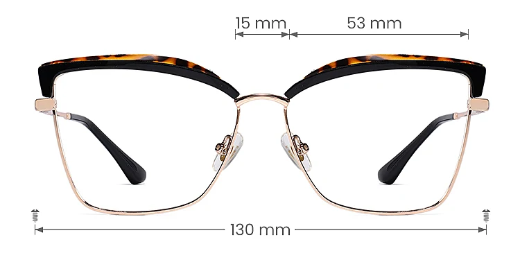 Guare black warm tortoise   Plastic  Eyeglasses, size view