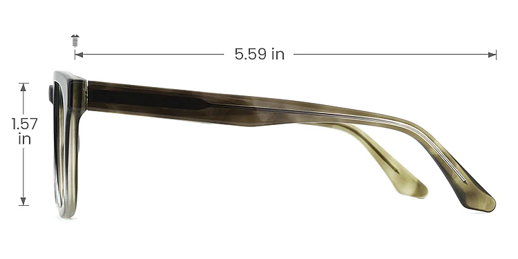 Daphne green   Acetate  Eyeglasses, size view