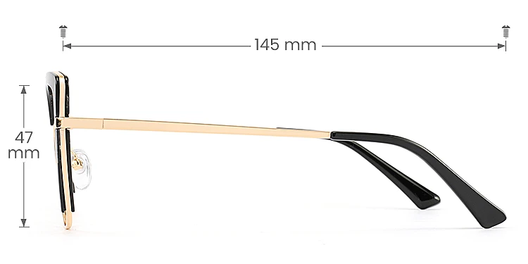 Falisha warm tortoise gold   Plastic  Eyeglasses, size view