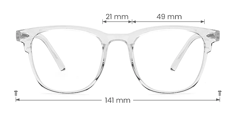 Bella clear   TR90  Eyeglasses, size view