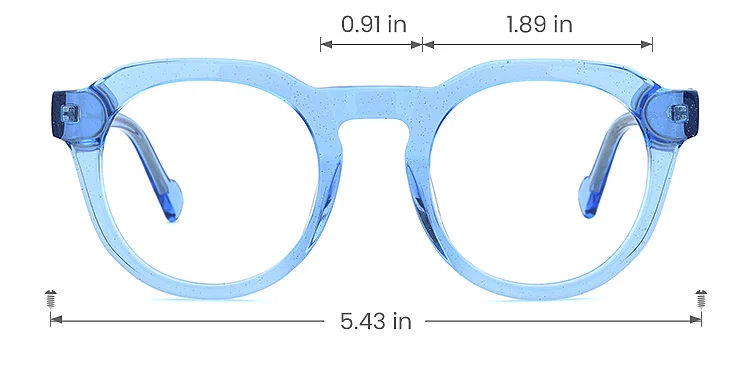 Fannie clear blue   Acetate  Eyeglasses, size view