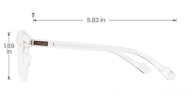 Devin clear   Plastic  Eyeglasses, size view