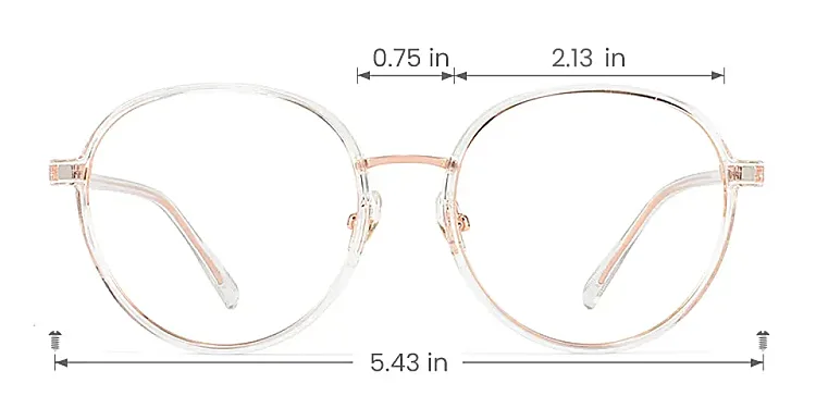 Kyra clear rose gold   Plastic  Eyeglasses, size view