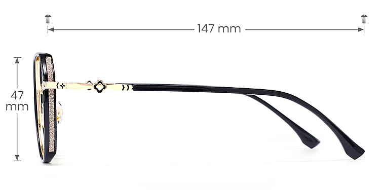 Lala black   Plastic  Eyeglasses, size view