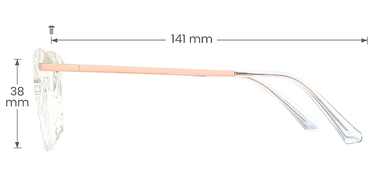 Esther clear   TR90  Eyeglasses, size view