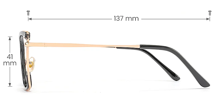 Janisa black   TR90  Eyeglasses, size view