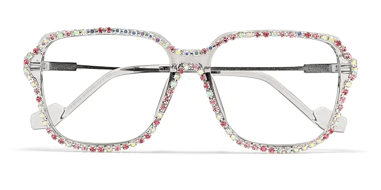 Flower Square Glasses Frames For Women Trends Luxurious Design Clear L –  Jollynova