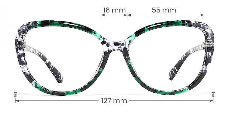 Kelley green tortoise   Plastic  Eyeglasses, size view