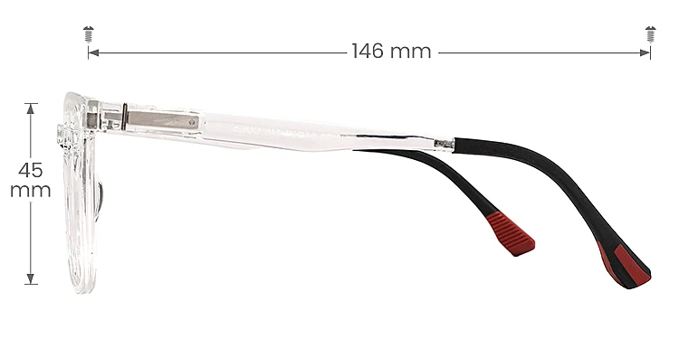 Madyn clear   Plastic  Eyeglasses, size view