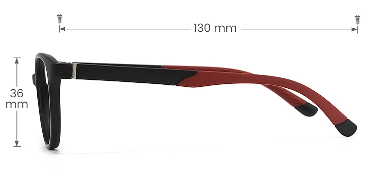 Poll black   Plastic  Eyeglasses, size view