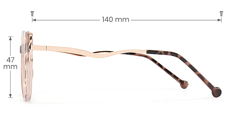 Trista petal tortoise   TR90  Eyeglasses, size view