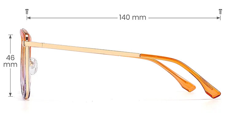 Simi orange purple   Plastic  Eyeglasses, size view