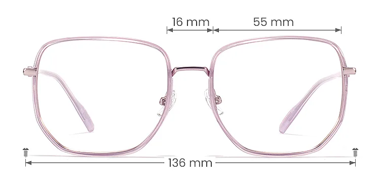 Charlie lavender   Plastic  Eyeglasses, size view