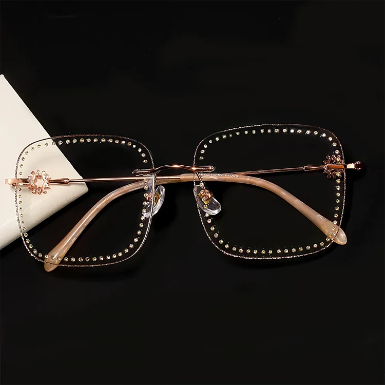 Chanel Gunmetal Swarovski Crystal Rimmed Sunglasses 4105-B