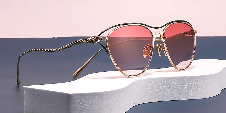 Louis Vuitton Pink Rimless Thelma and Louise Cat Eye Sunglasses at