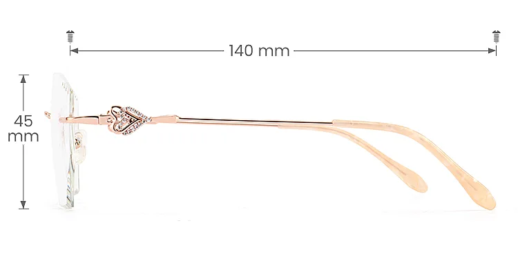 Barbieri rose gold   Metal  Eyeglasses, size view