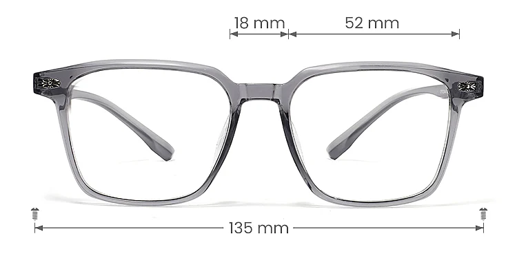 Kent grey   Plastic  Eyeglasses, size view