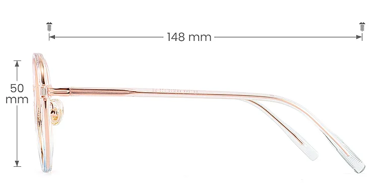 Kyra pink clear   Plastic  Eyeglasses, size view